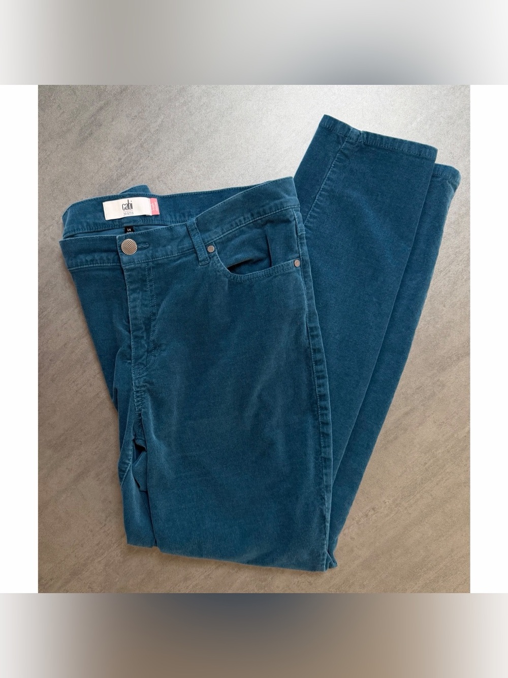 Cabi High Skinny Cords Corduroy Moroccan Blue Style 4137 Women’s Size 14